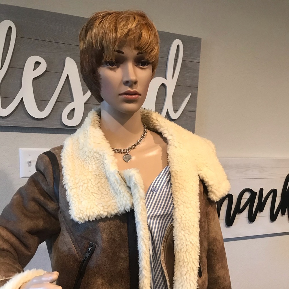 Faux suede bomber jacket